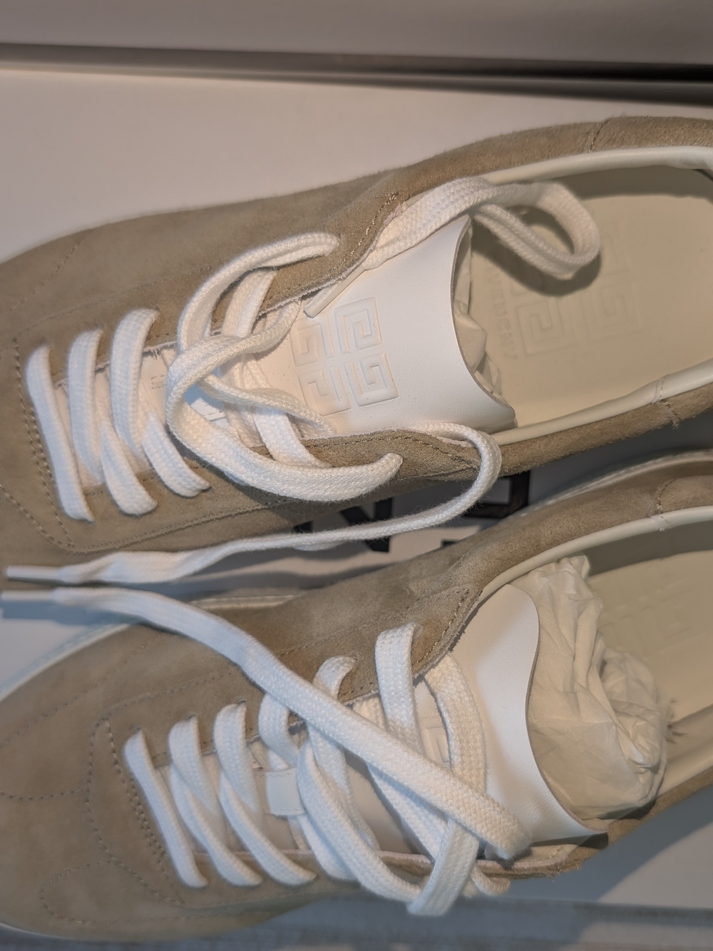 Givenchy Women's  Suede Lace-Up Sneakers in Beige